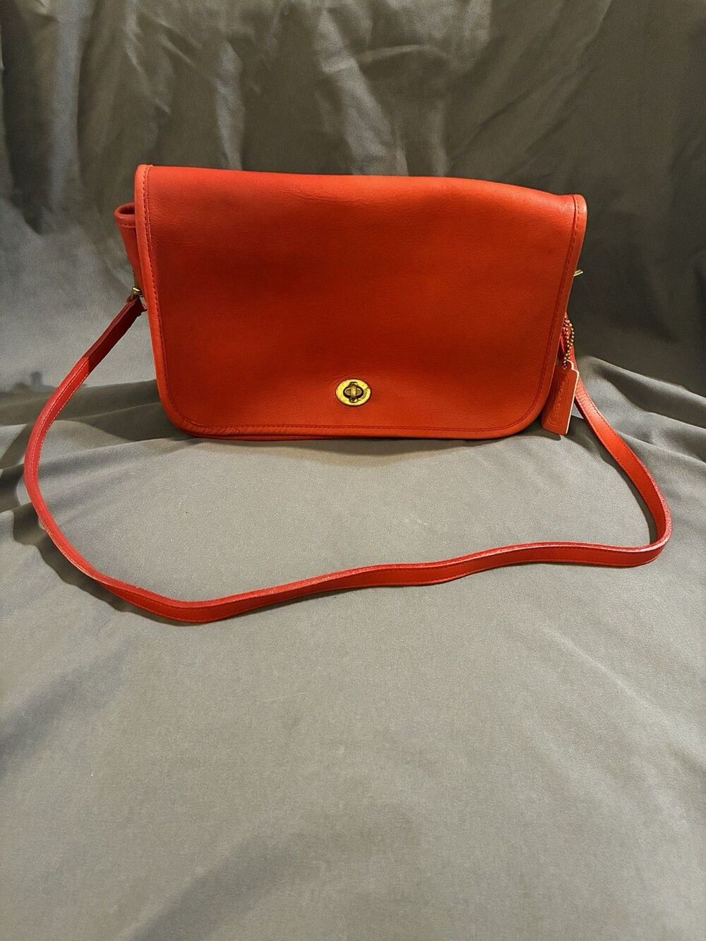Vintage 1980s Coach Bag Convertible Clutch 9635 Red Made In NYC - Picture 1 of 16